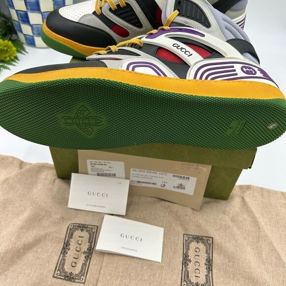 Men’s Gucci, leather high top basket sneakers size 14.5 made in Italy - Picture 7 of 11